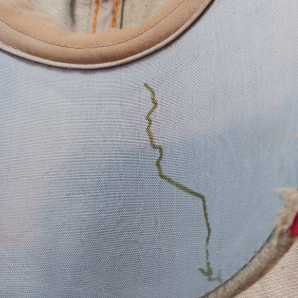 Natalie Mills Flora Rhinestone Baseball Cap Women's Hat Gray Distressed Denim - Picture 12 of 12